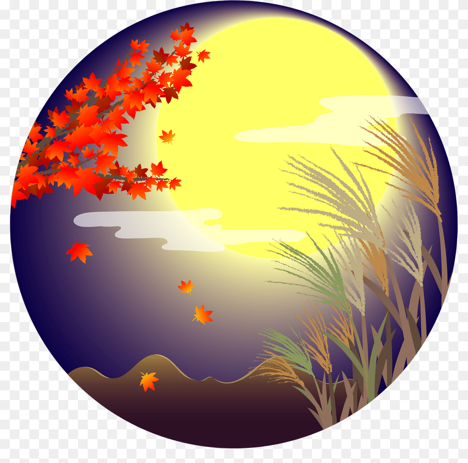Moon Maple Japanese Silver Grass Clipart, Tree, Leaf, Plant, Sphere Free Transparent Png