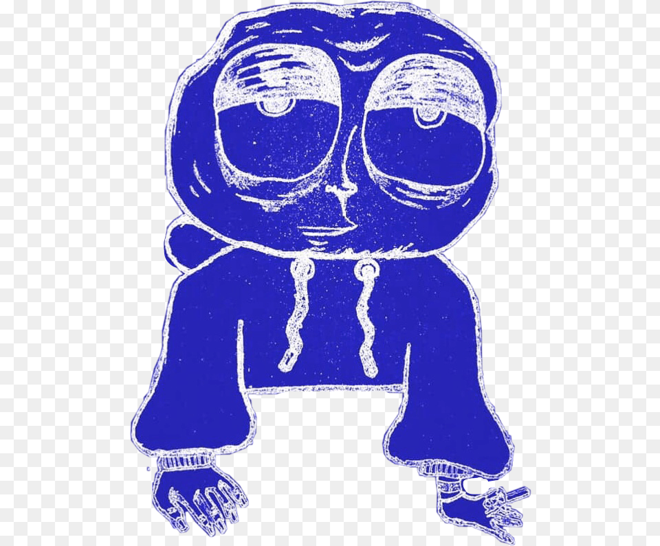 Moon Moonman Tumblr Person Art Blue Smoking, Baby, Drawing, Head Free Png