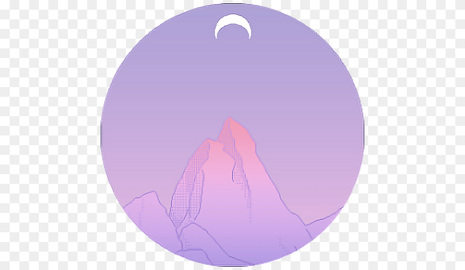 Moon Mountain Purple Cycle Tumblr Sticker Circle, Nature, Night, Outdoors, Astronomy Free Transparent Png