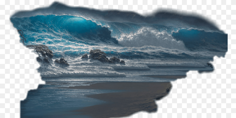 Moon Over Ocean Drawing, Nature, Outdoors, Sea, Sea Waves Free Transparent Png