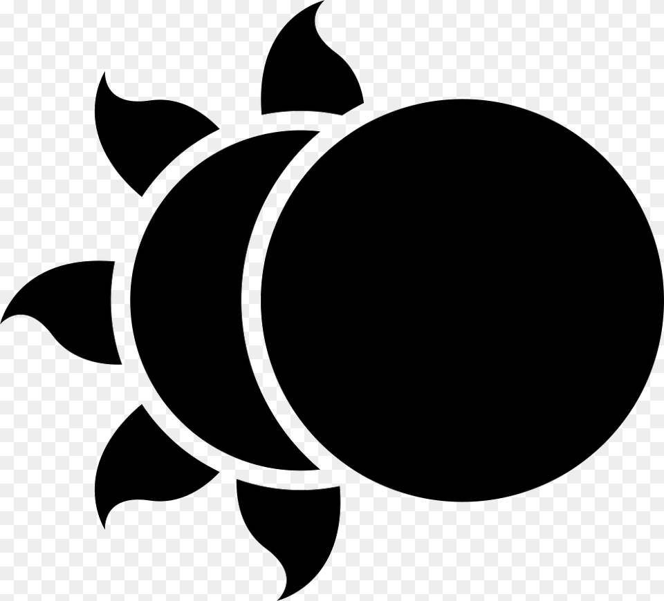 Moon Partially Covering The Sun Icon, Stencil, Silhouette, Animal, Fish Free Png