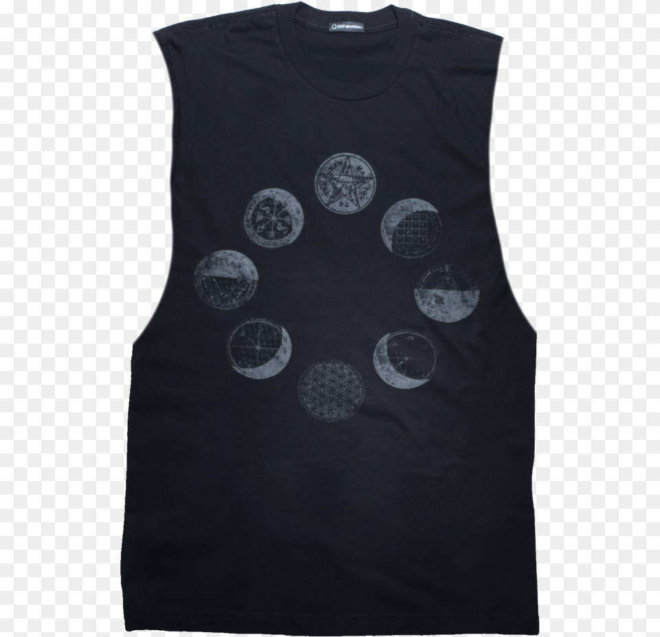 Moon Phases Cut Off Vest, Clothing, T-shirt, Tank Top, Undershirt Free Png Download