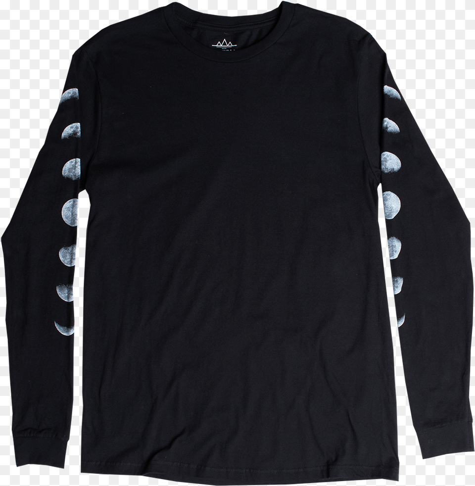 Moon Phases Long Sleeve Black Graphic T Shirtclass Sweater, Clothing, Long Sleeve, Coat Free Png