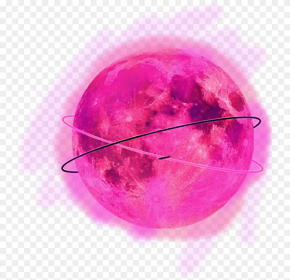 Moon Pink Cool Galaxy Circle Moon In Space, Purple, Astronomy, Nature, Night Free Png Download