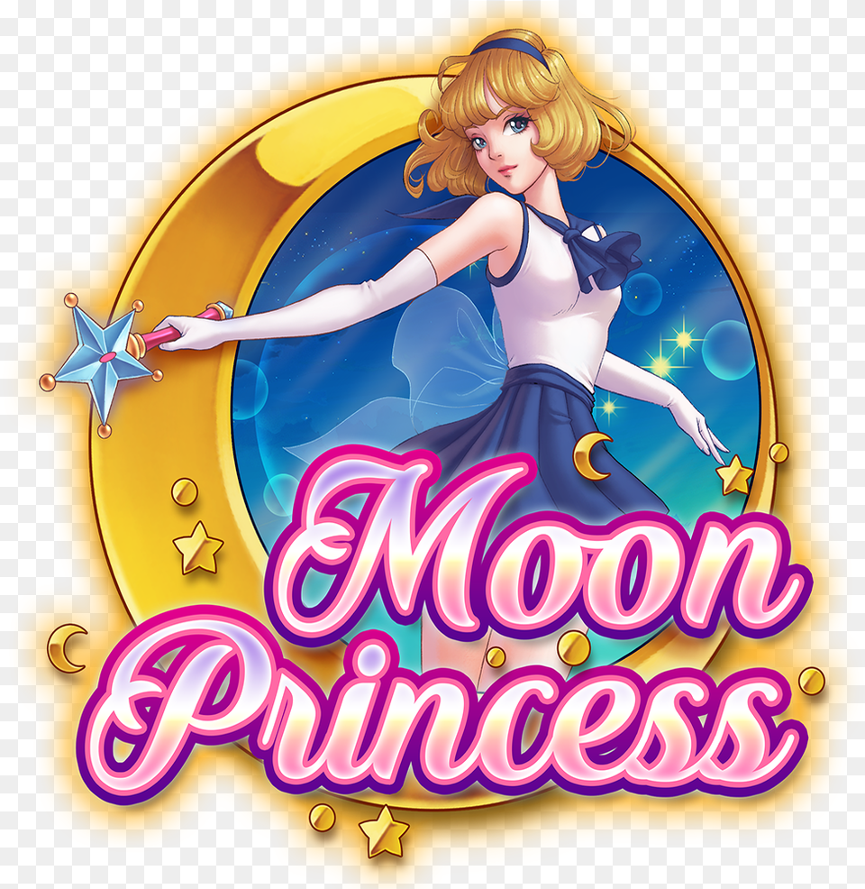 Moon Princess 100 Bonus Up To U20ac500 200 Spins Moon Princess Slot Logo, Adult, Female, Person, Woman Free Png