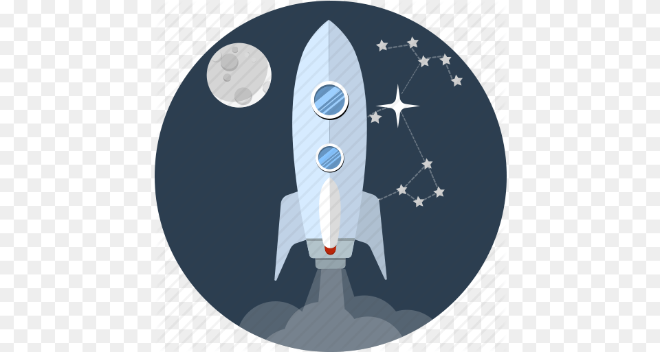 Moon Rocketship Space Spaceship Rocket Clipart With Moon, Aircraft, Vehicle, Transportation, Outdoors Free Png Download