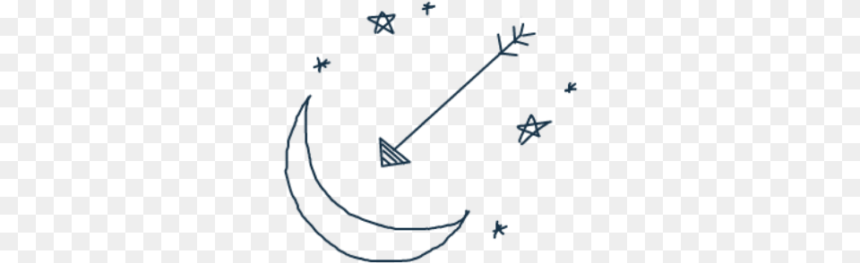 Moon Stars Arrow Galaxy Crescent Blue Darkblue Line Art, Electronics, Hardware, Hook, Anchor Free Png