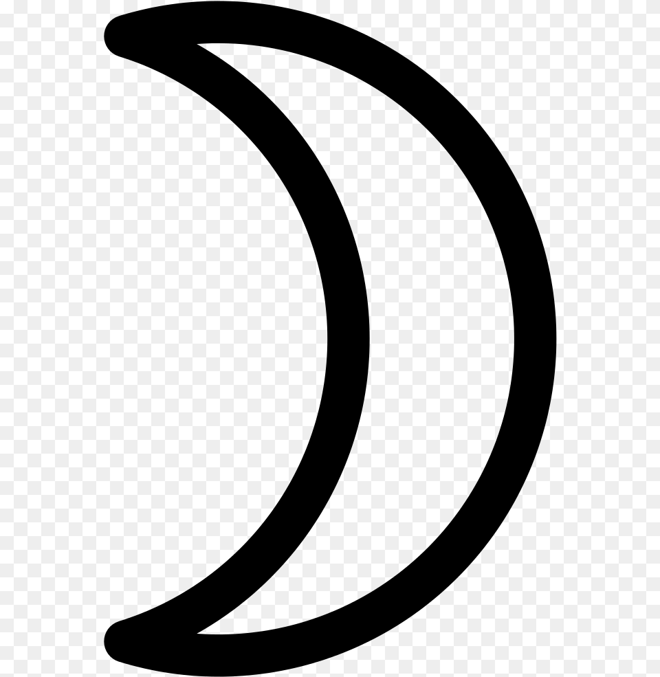 Moon Symbol Crescent Moon Astronomical Symbol, Gray Free Png