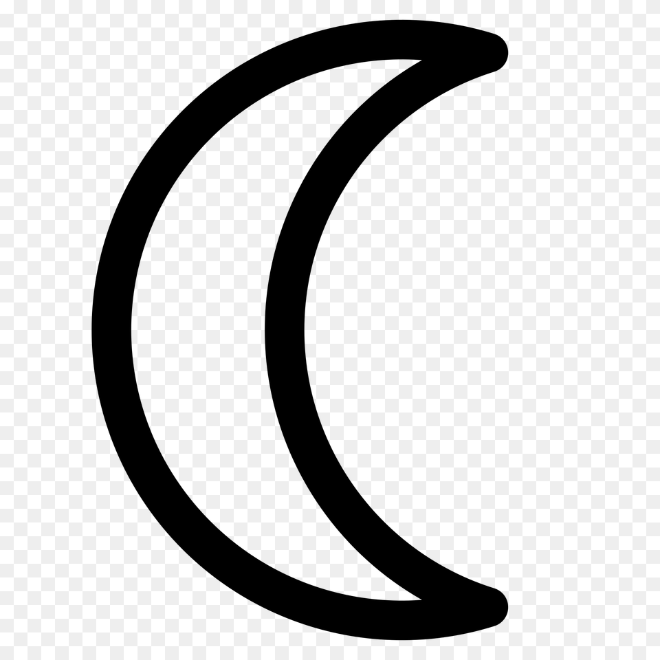 Moon Symbol Decrescent, Gray Free Png