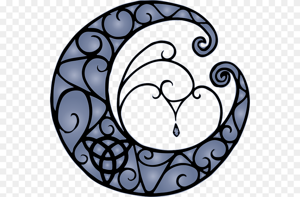 Moon Triquetra, Pattern, Art Png Image