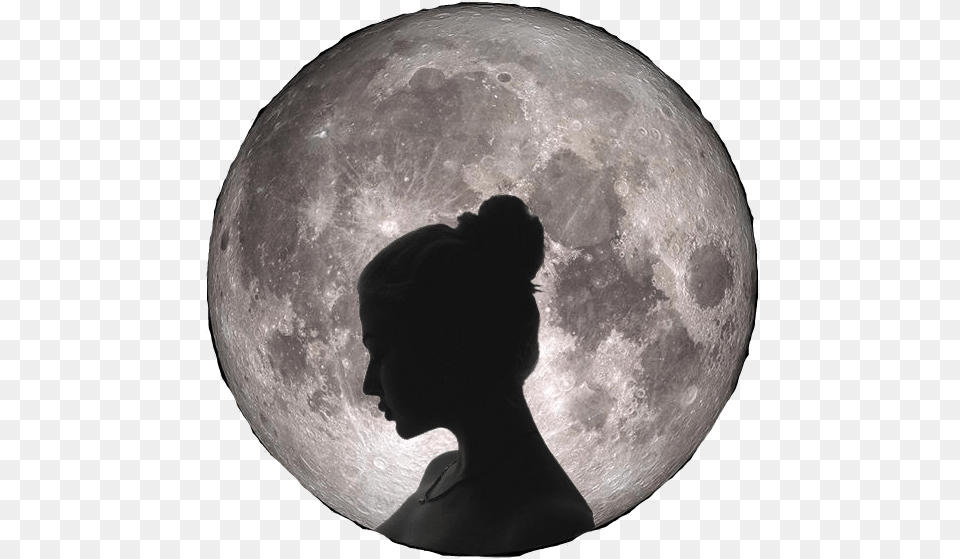 Moon Tumblr Gorgeous Night Stickerart Super Moon, Woman, Person, Outdoors, Nature Free Png