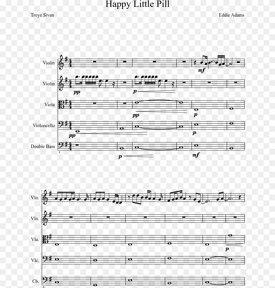 Moonlight Sonata 3rd Movement Violin Sheet Music, Gray Free Png