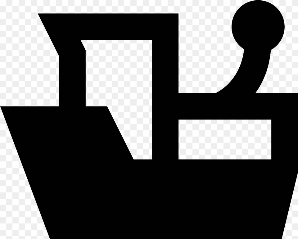 Moored Boat Icon, Gray Png