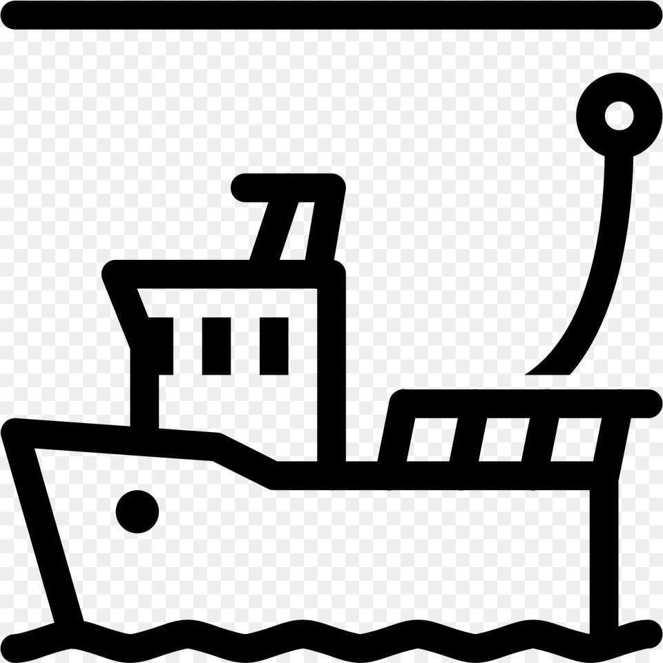 Moored Boat Icon, Gray Png Image
