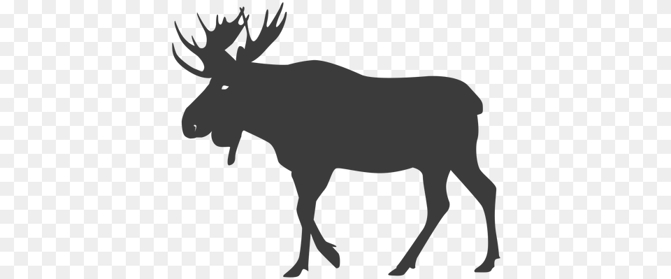 Moose Antler Elk Silhouette Animal Elk Black And White, Mammal, Wildlife, Deer, Person Free Transparent Png