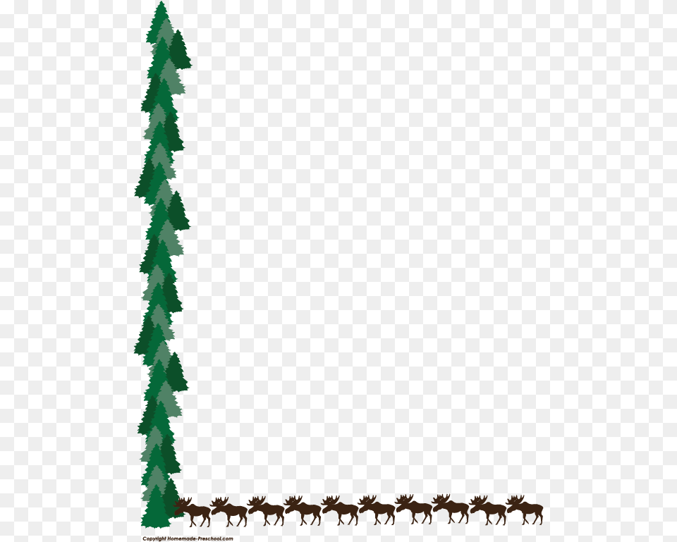 Moose Border Cliparts, Plant, Tree, Christmas, Christmas Decorations Png Image