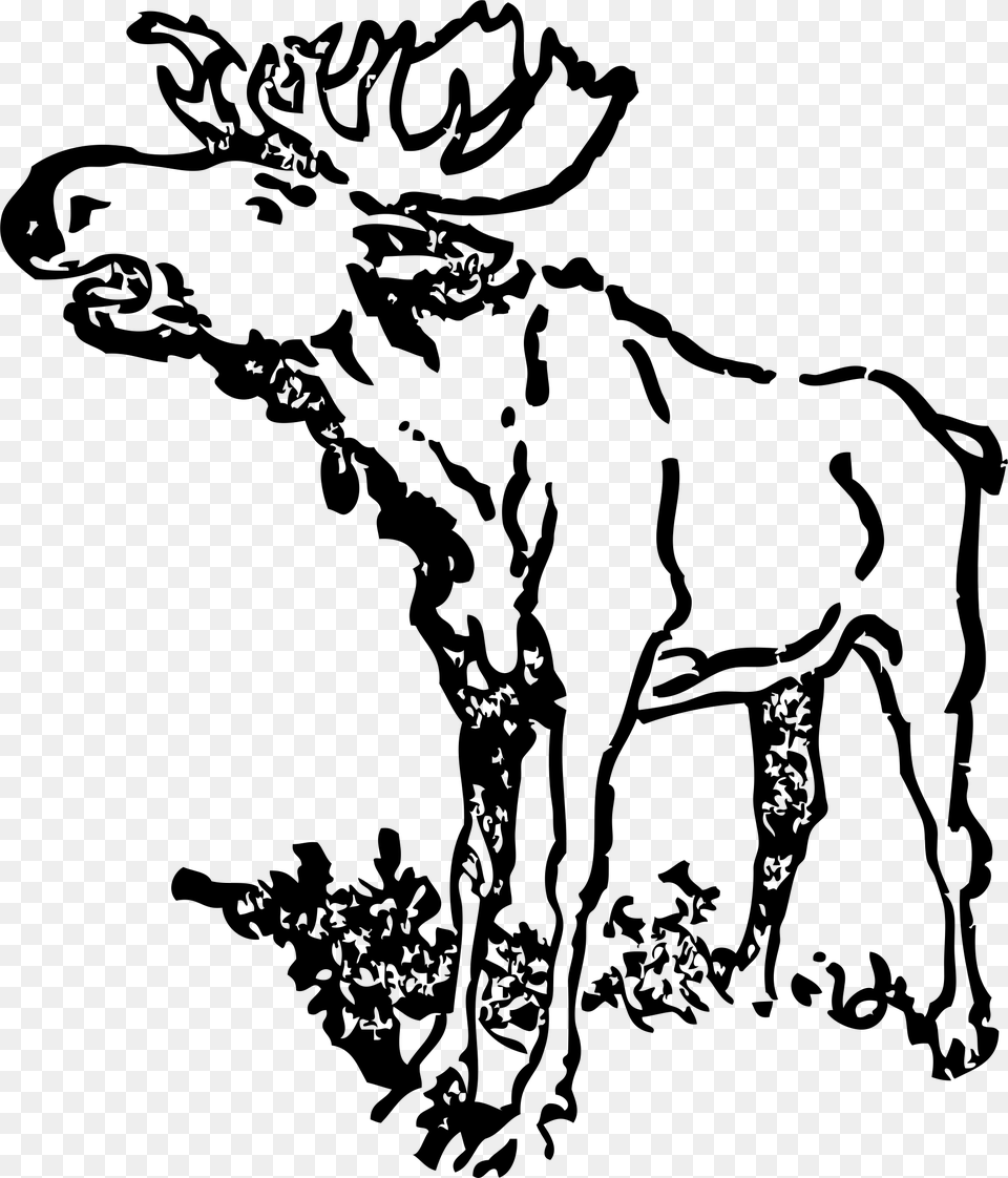 Moose Clip Arts Black And White Moose Clip Art Realistic, Gray Free Transparent Png