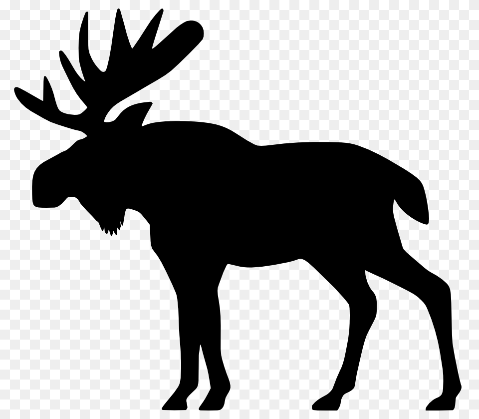 Moose Clipart Simple, Animal, Mammal, Wildlife, Silhouette Free Transparent Png