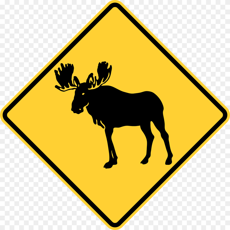 Moose Crossing Clipart, Sign, Symbol, Road Sign, Animal Free Png Download
