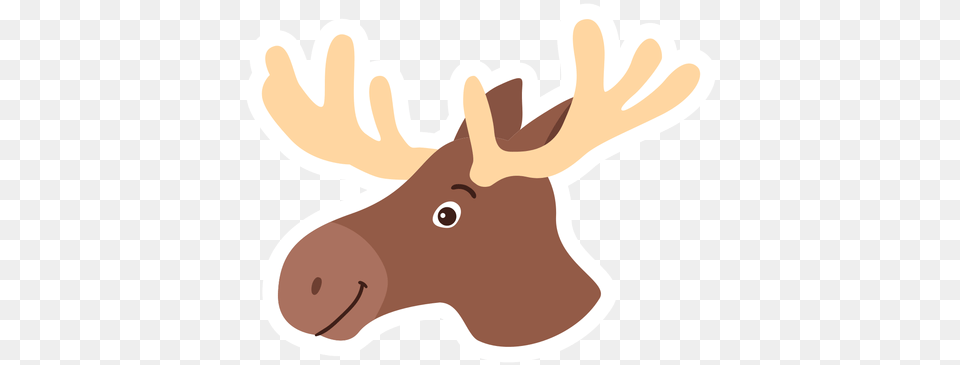 Moose Elk Antler Flat Sticker Caribou, Animal, Mammal, Wildlife, Baby Free Png Download