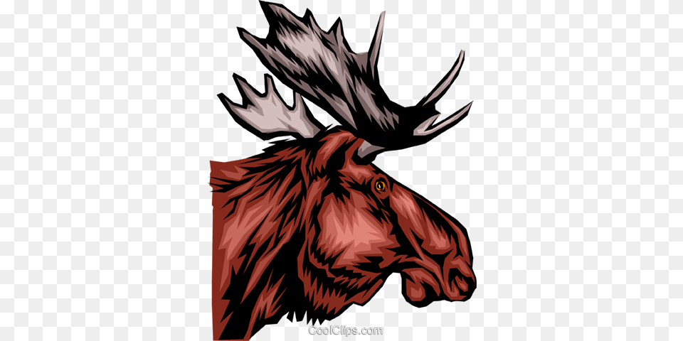 Moose Head Royalty Vector Clip Art Illustration Maine State Animal Moose, Mammal, Wildlife, Deer, Person Png