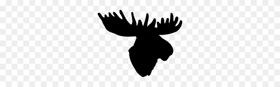 Moose Head Sticker, Animal, Mammal, Silhouette, Wildlife Free Png