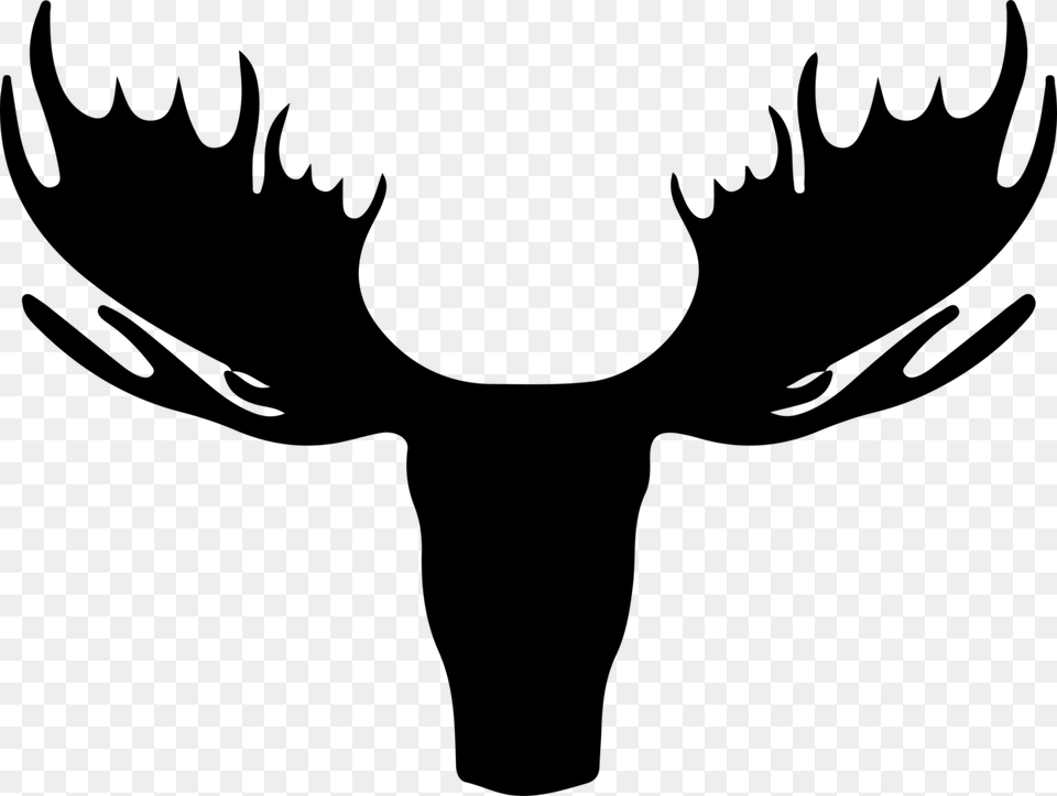 Moose Head Vector Moose Head Silhouette Front, Gray Png