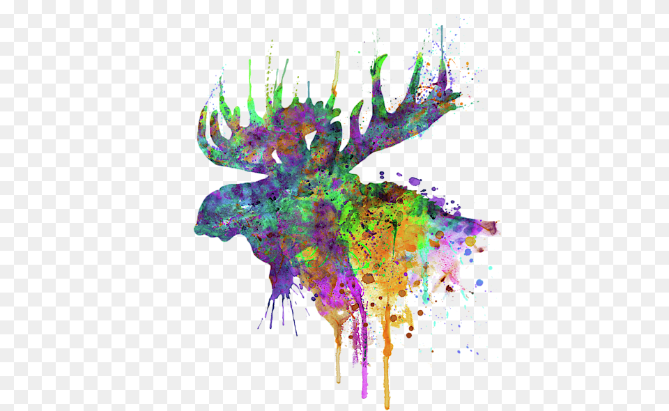 Moose Head Watercolor Silhouette Shower Curtain Vector Moose Head Silhouette, Art, Graphics, Plant, Purple Free Transparent Png