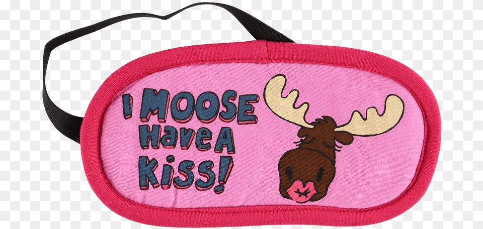 Moose Kiss Pink Eye Masks By Lazy One Pink 39i Moose Have A K, Accessories, Bag, Handbag Png Image