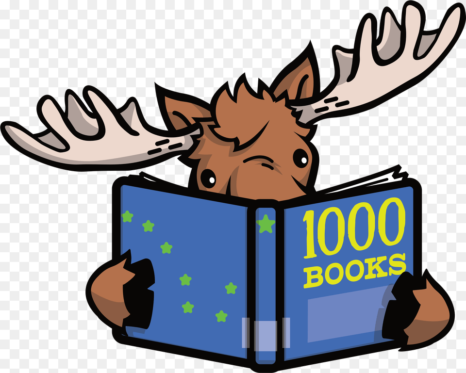 Moose Reading A Book Titled 1000 Books Reading Books Clipart, Person, Publication Free Transparent Png