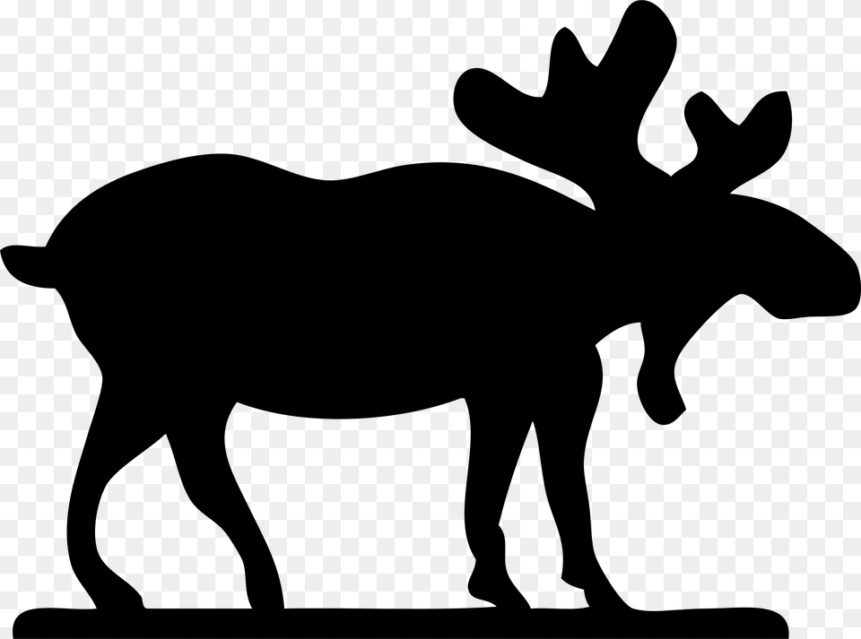Moose Sihouette, Gray Free Transparent Png