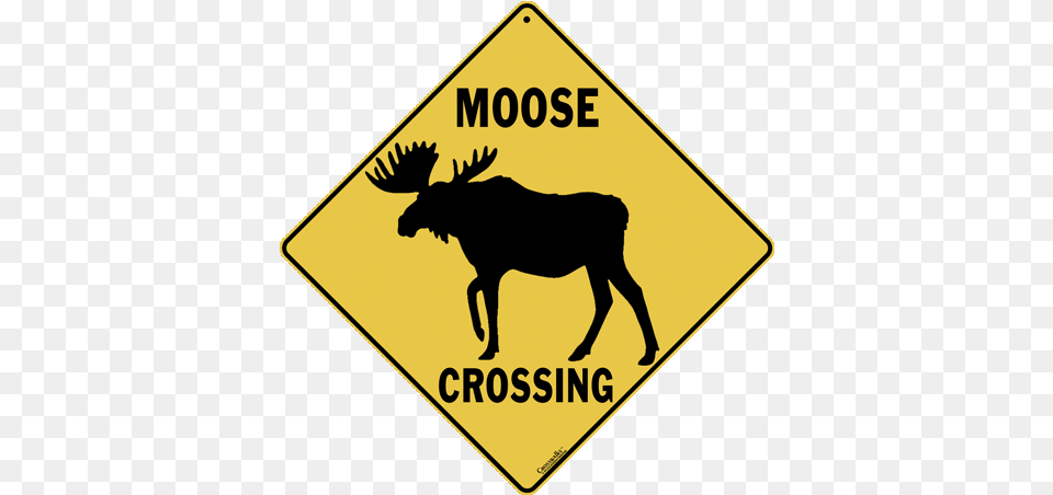 Moose Silhouette Crossing Sign Crossing Sign, Symbol, Road Sign, Animal, Canine Png