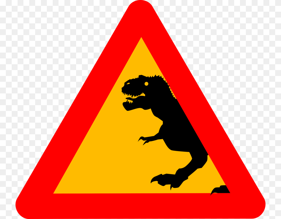 Moose Triangle Circle Tyrannosaurus Traffic Sign, Symbol, Animal, Dinosaur, Reptile Free Png Download