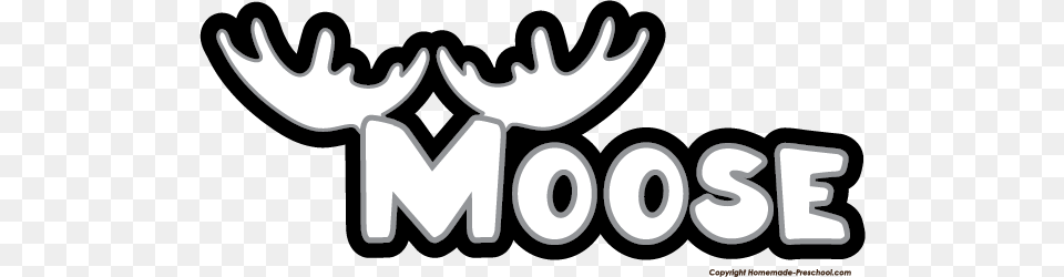 Moose Word Antlers Bw Image, Sticker, Logo, Text, Animal Png