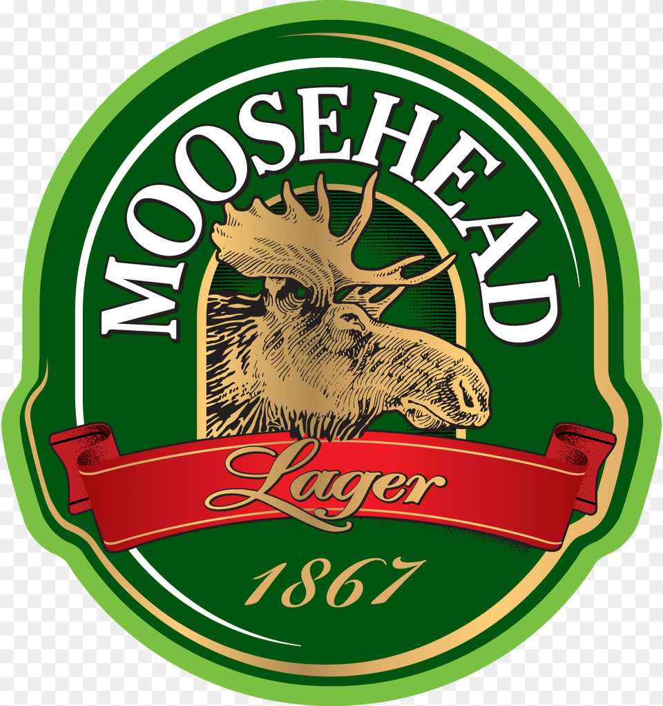 Moosehead Lager Logo Moosehead Beer Logo, Symbol, Badge, Alcohol, Beverage Png Image