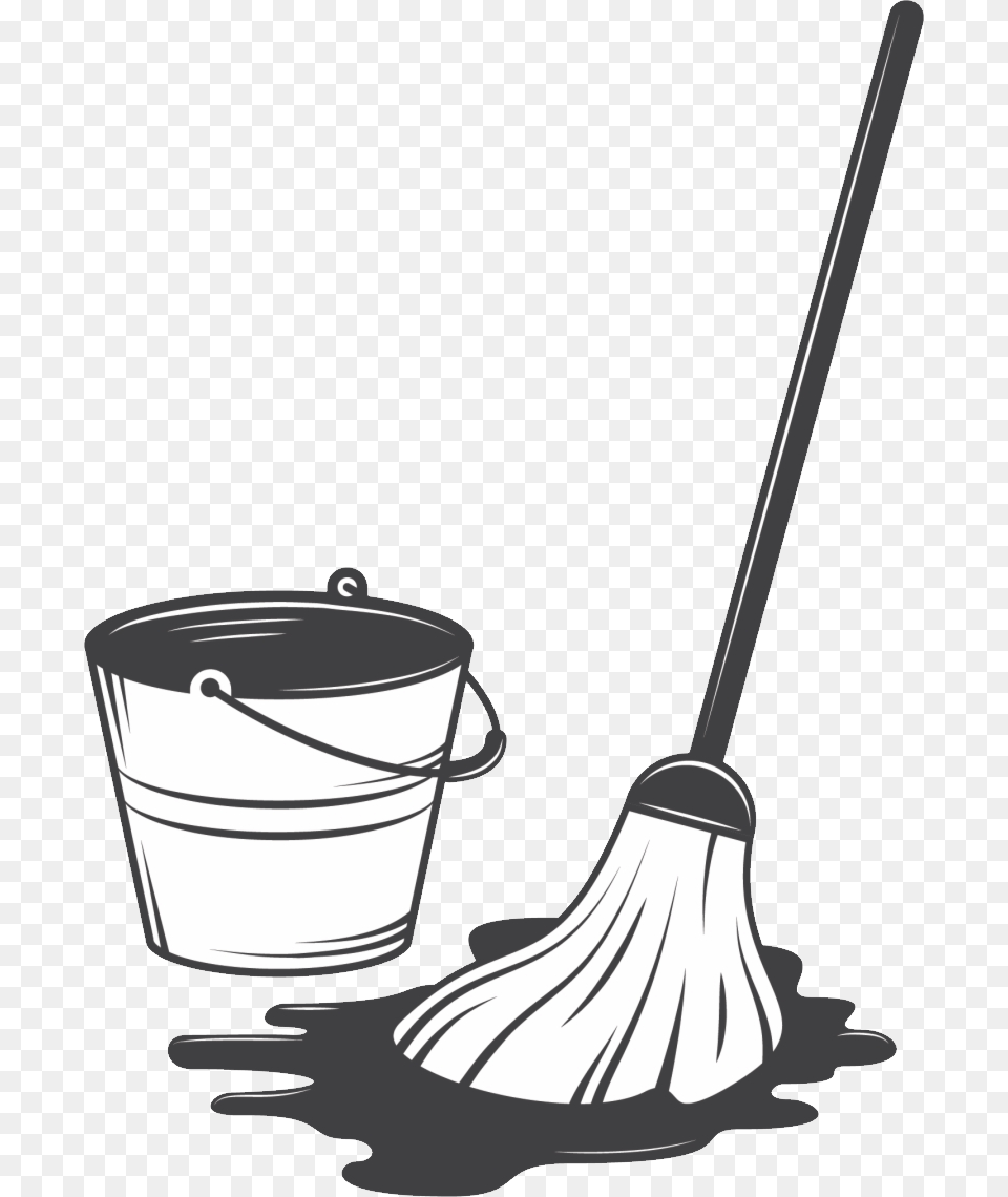 Mop, Cleaning, Person, Bucket Png Image
