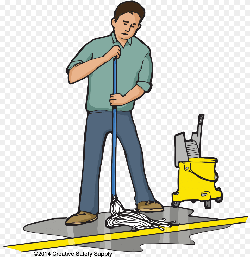 Mop Clipart, Cleaning, Person, Adult, Man Png Image