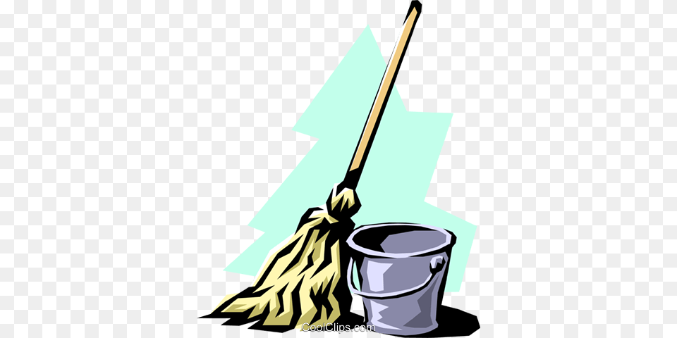Mop Pail Royalty Free Vector Clip Art Illustration, Cleaning, Person, Broom Png Image