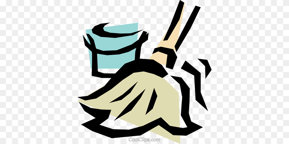 Mop Pail Royalty Vector Clip Art Illustration, Cleaning, Person, Animal, Fish Free Png
