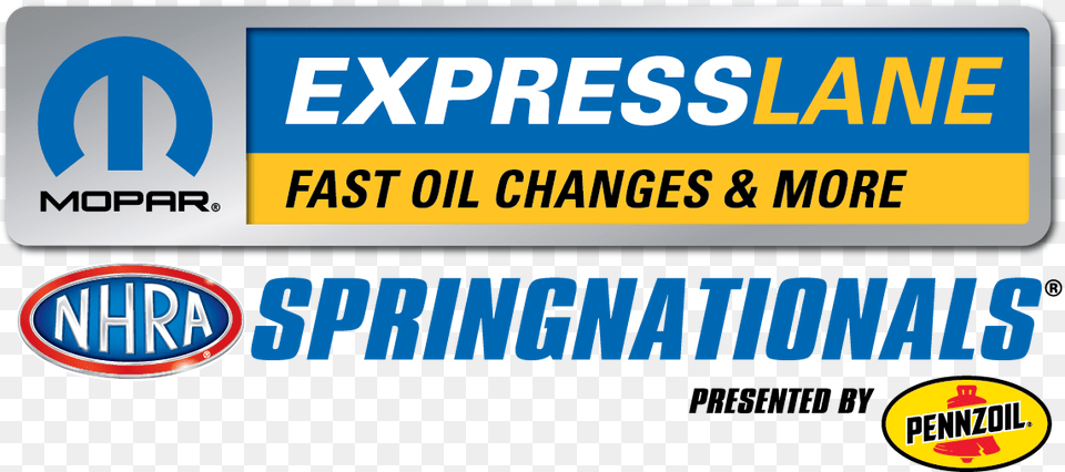 Mopar Express Lane Nhra Springnationals Presented By Pennzoil, Text Free Transparent Png