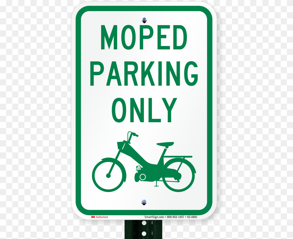 Moped Parking Only Reserved Parking Sign No Street Parking Sign, Symbol, Bicycle, Transportation, Vehicle Free Png