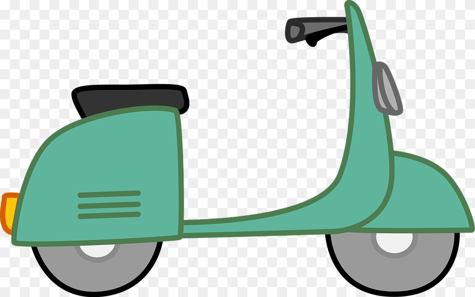 Moped Scooter Bike White Green Kids Scrapbook Moped Clip Art, Vehicle, Transportation, Motorcycle, Lawn Mower Free Transparent Png