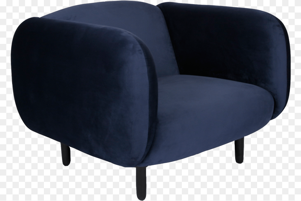 Mora Velvet Armchair Fauteuil Mora Bleu Nuit Studio, Chair, Furniture Free Png