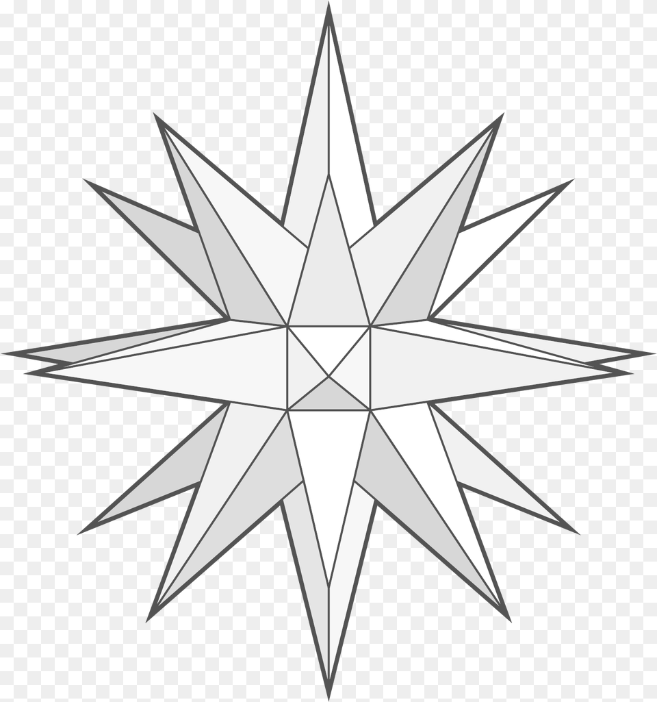 Moravian Star Black And White, Star Symbol, Symbol, Leaf, Plant Free Transparent Png