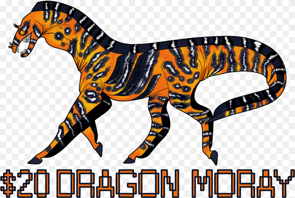 Moray Eel Monster Adopt Tiger, Animal, Dinosaur, Reptile Png Image