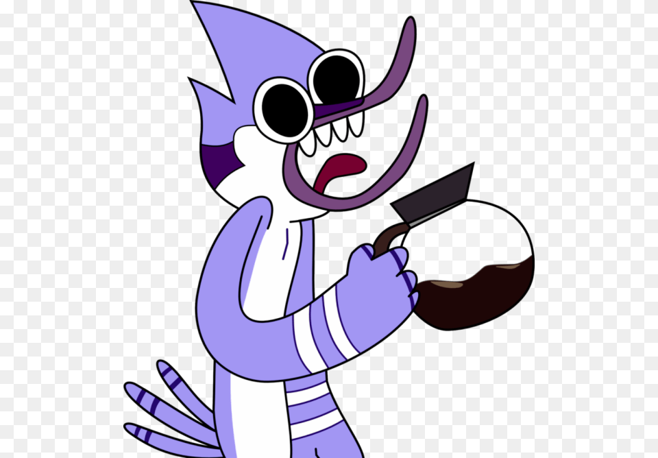 Mordecai Holding Tea Jar Ydb533 Regular Show Mordecai Coffee, Purple, Cartoon, Animal, Fish Png