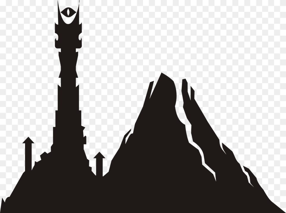 Mordor Volcano Mountain Of Destiny Tower Eye Of Sauron Silhouette, Adult, Bride, Female, Person Png