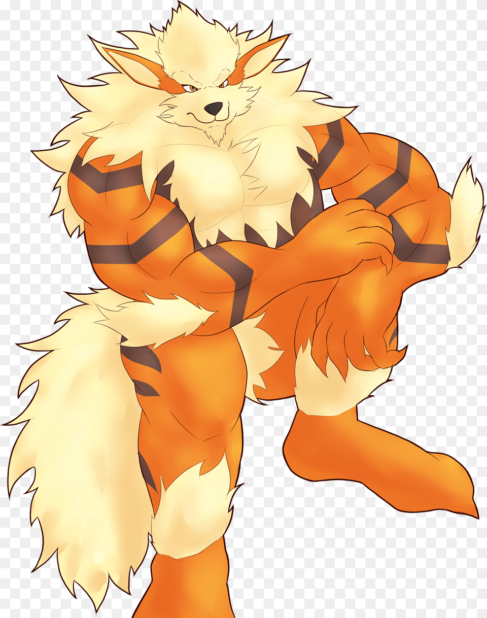 More Arcanine Muscular Arcanine, Baby, Person, Publication, Anime Free Png Download