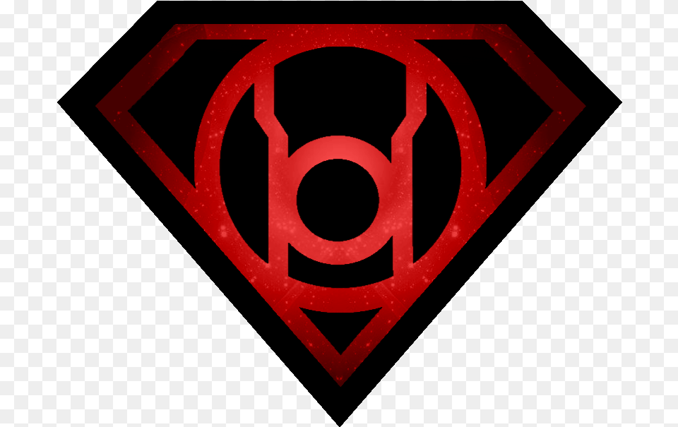 More Like Superman Sinestro Lantern Shield By Kalel7 Red Superman Red Lantern Symbol, Logo, Road Sign, Sign Free Png