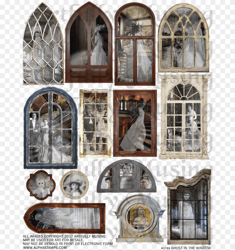 More Old Windows Haunted House Window, Art, Collage, Adult, Wedding Png